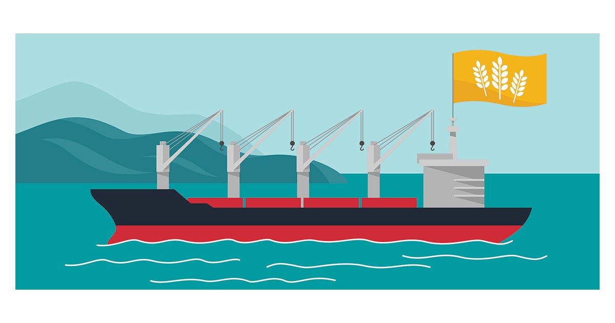 Illustration of ship and flag Hero image