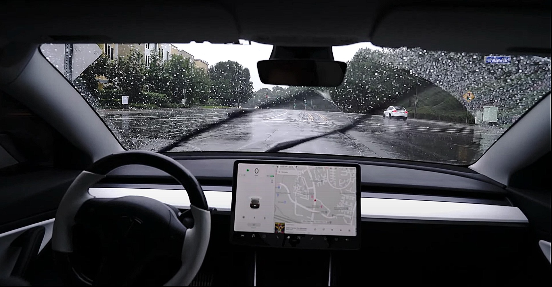 tesla model 3 wipers rain