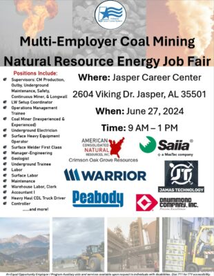 The Jasper Career Center is Hosting a Coal Mining Job Fair